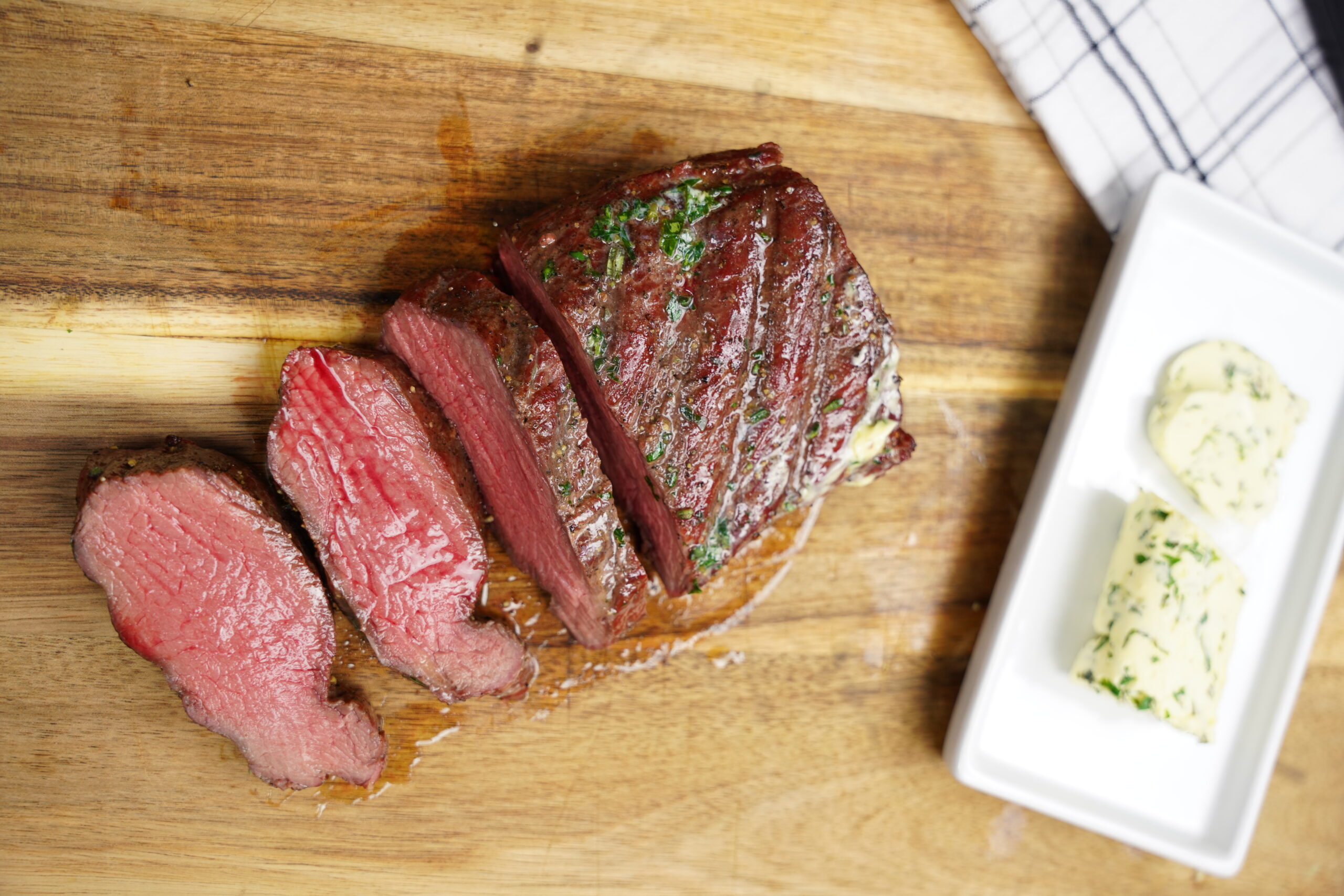 Reverse Seared Venison Backstrap with Herb Butter