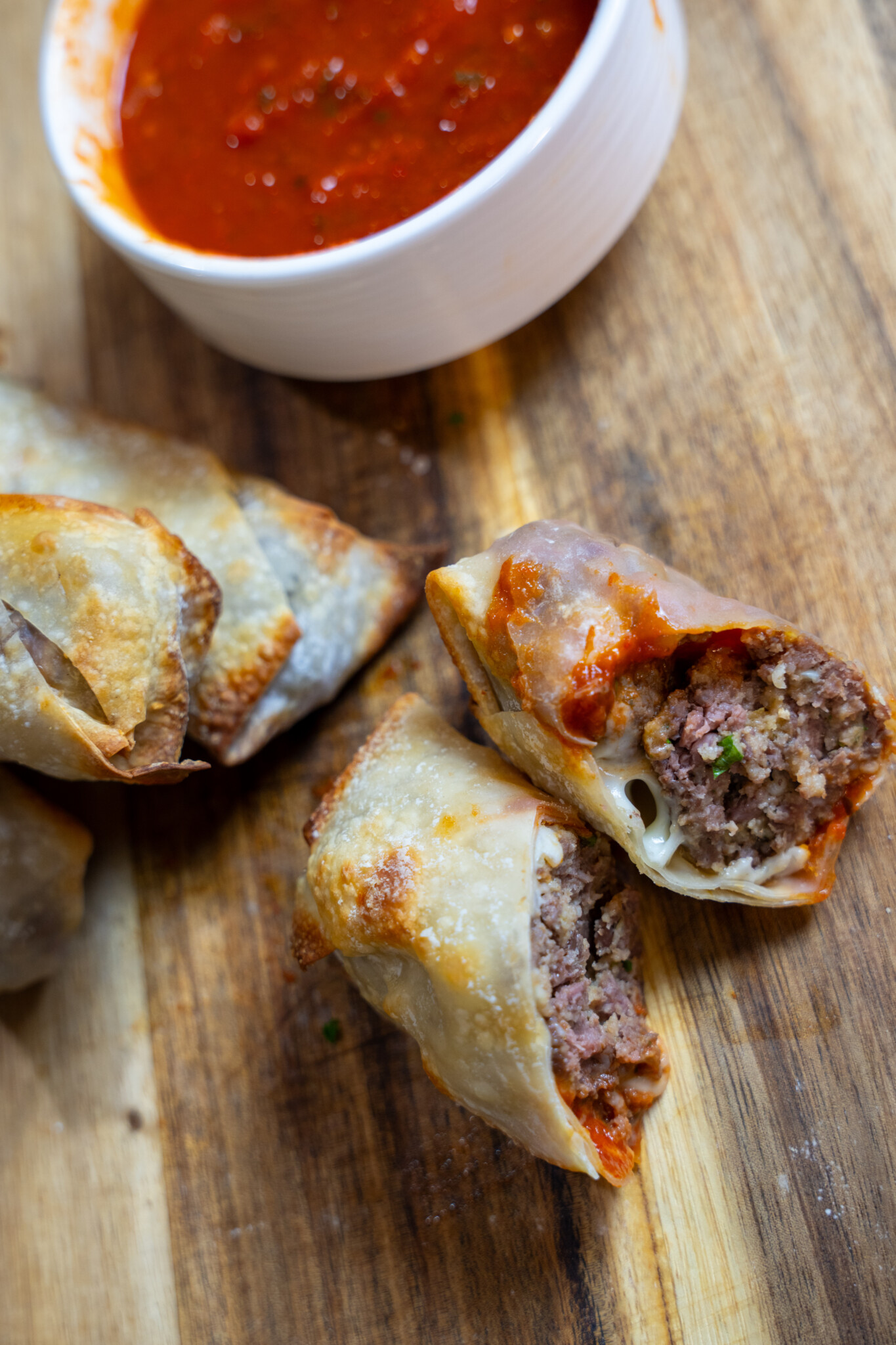 Venison Meatball Sub Egg Rolls