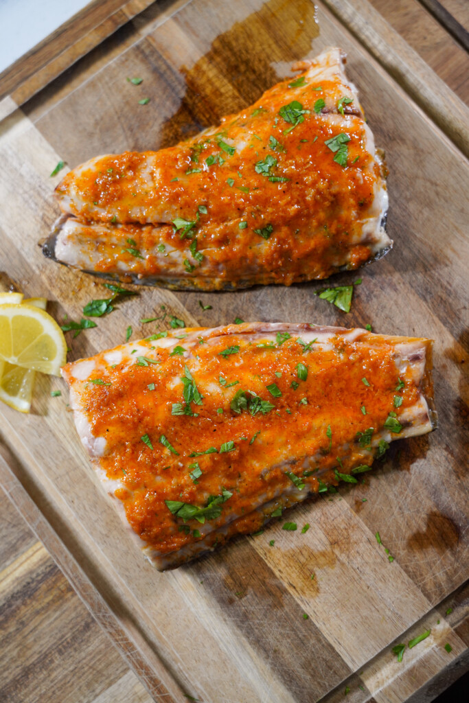 Cajun Butter Grilled Red Drum on the Half Shell