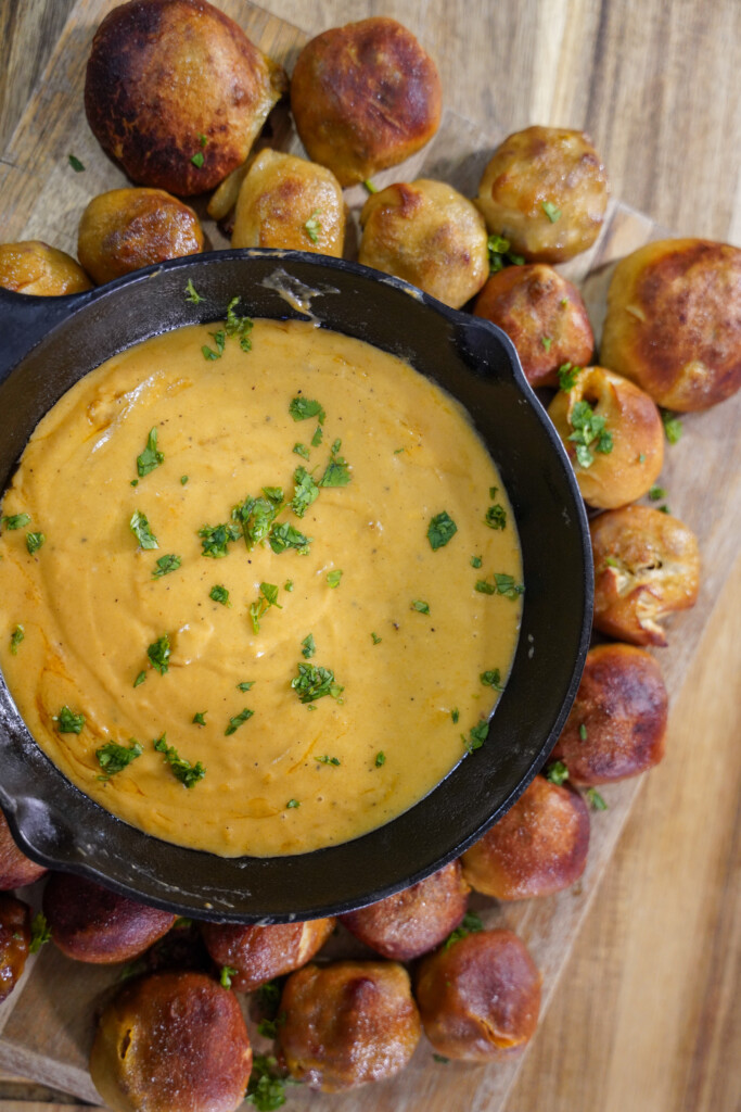 Venison Sausage and Cheese Stuffed Pretzel Bites