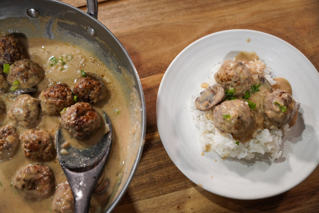 Venison Meatballs with Creamy Mushroom Gravy
