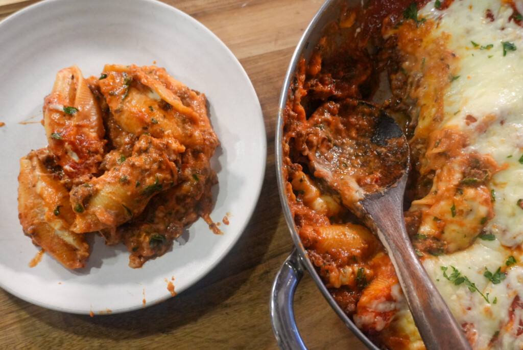 Easy Venison Sausage Stuffed Shells Skillet