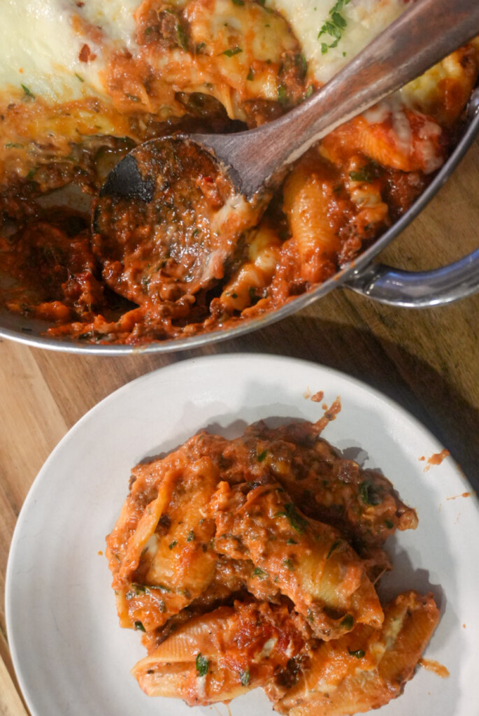 Easy Venison Sausage Stuffed Shells Skillet