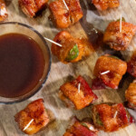 F Bacon wrapped Jalapeno Wild Game Bites with Firecracker Sauce